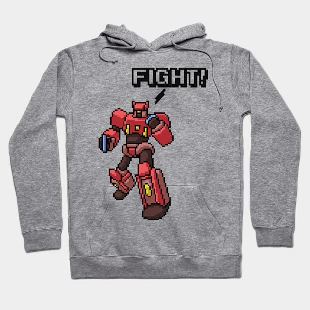 Anime Robot Pixel Art Hoodie by Foxxy Merch